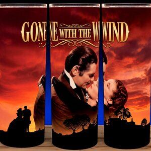 Gone With The Wind 30s Clark Gable & Vivien Leigh Movie Cup Mug Tumbler 20oz